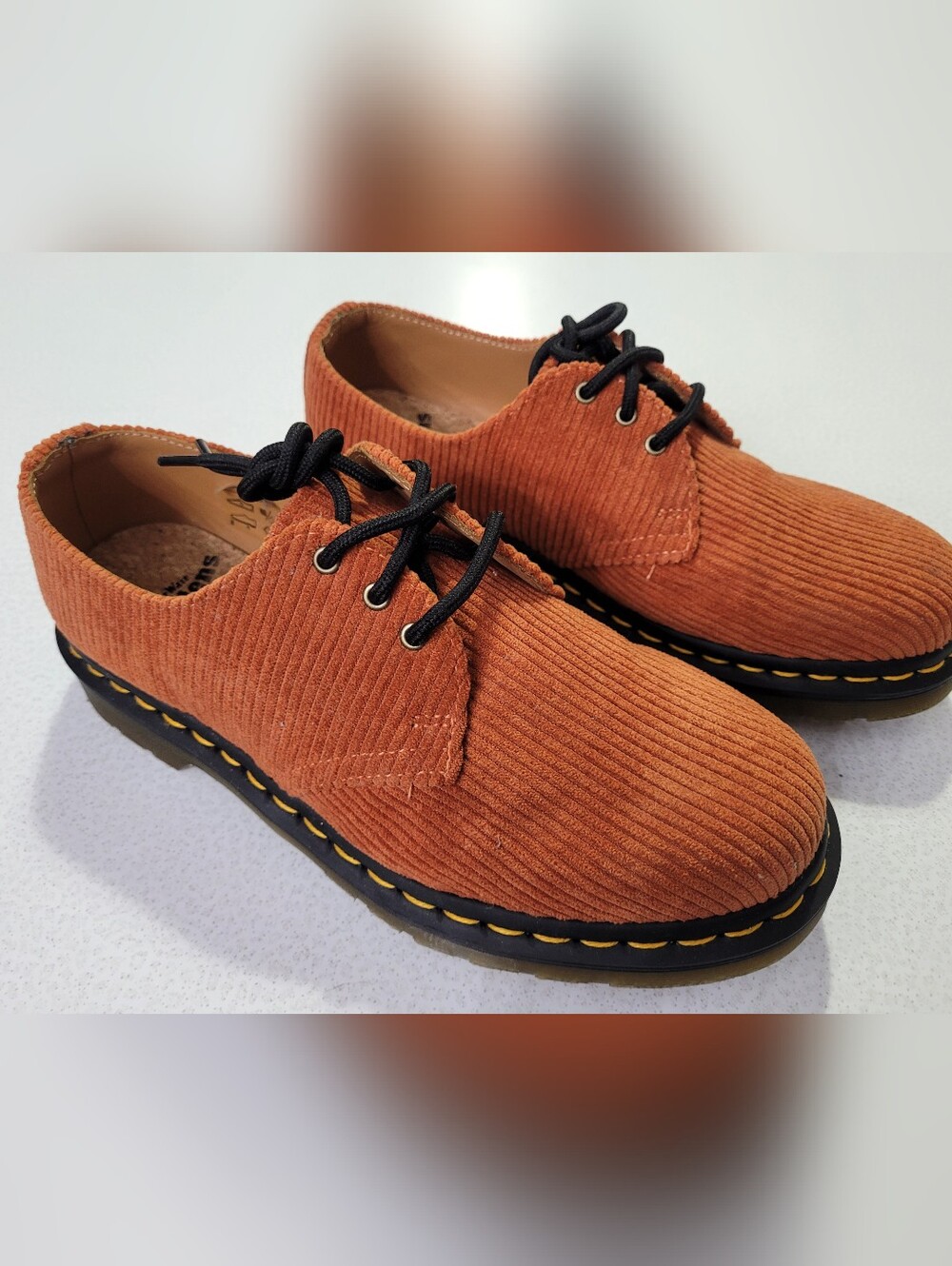 Dr. Martens Duchess Corduroy Oxford Shoes Rust Men Size 7